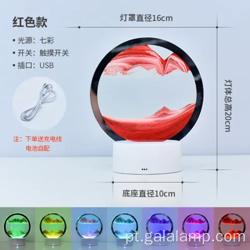 Pintura dinâmica de areia movediça em 3D com ornamento de luz noturna